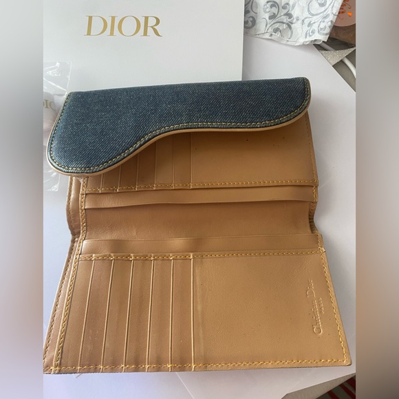 Dior Denim long saddle wallet trifold vintage
